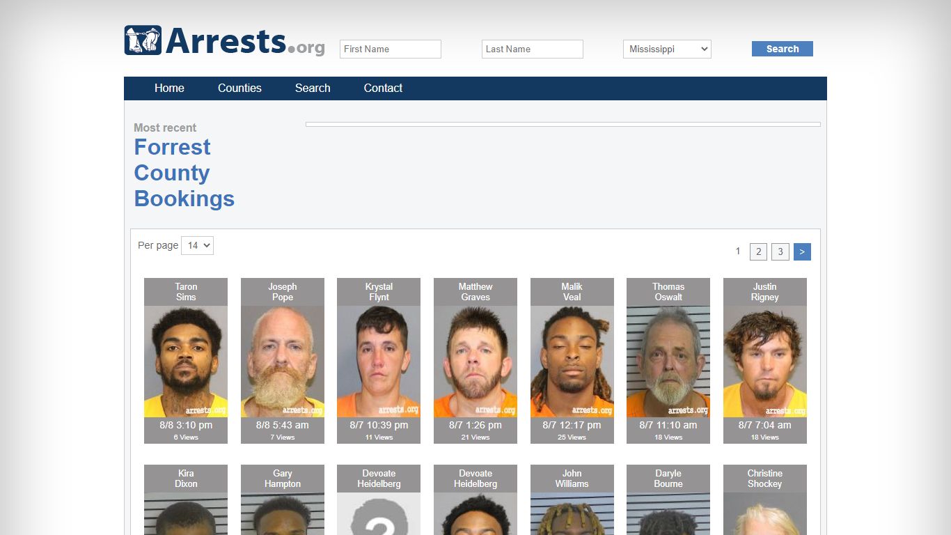 Forrest County Arrests and Inmate Search