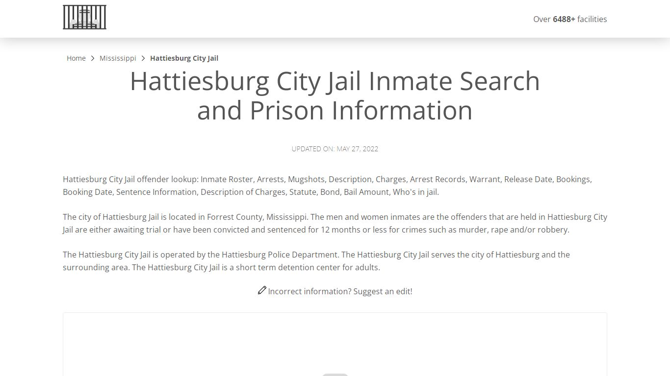 Hattiesburg City Jail Inmate Search, Visitation, Phone no ...